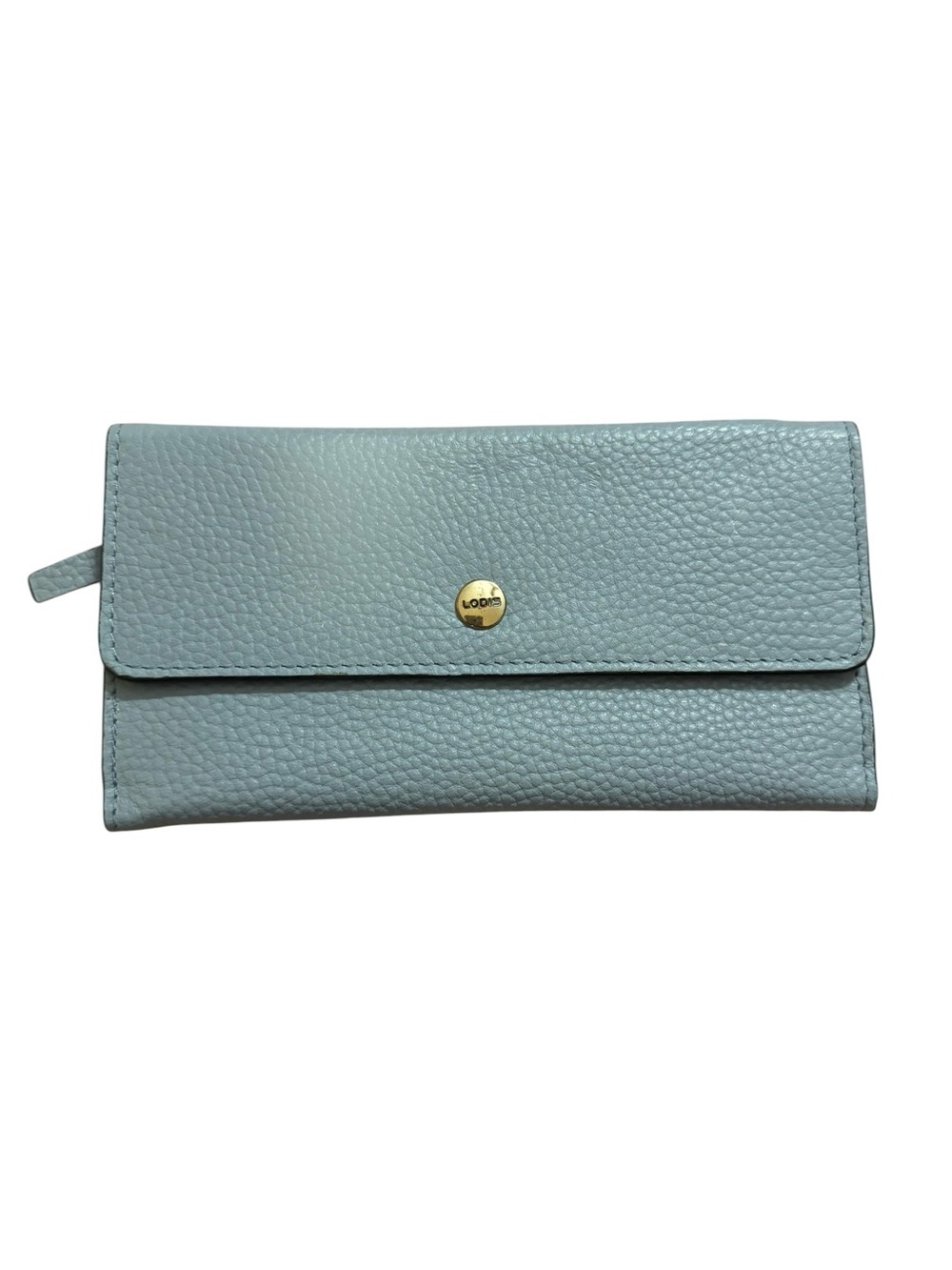 LODIS Light Blue Pebbled Leather Continental Wallet